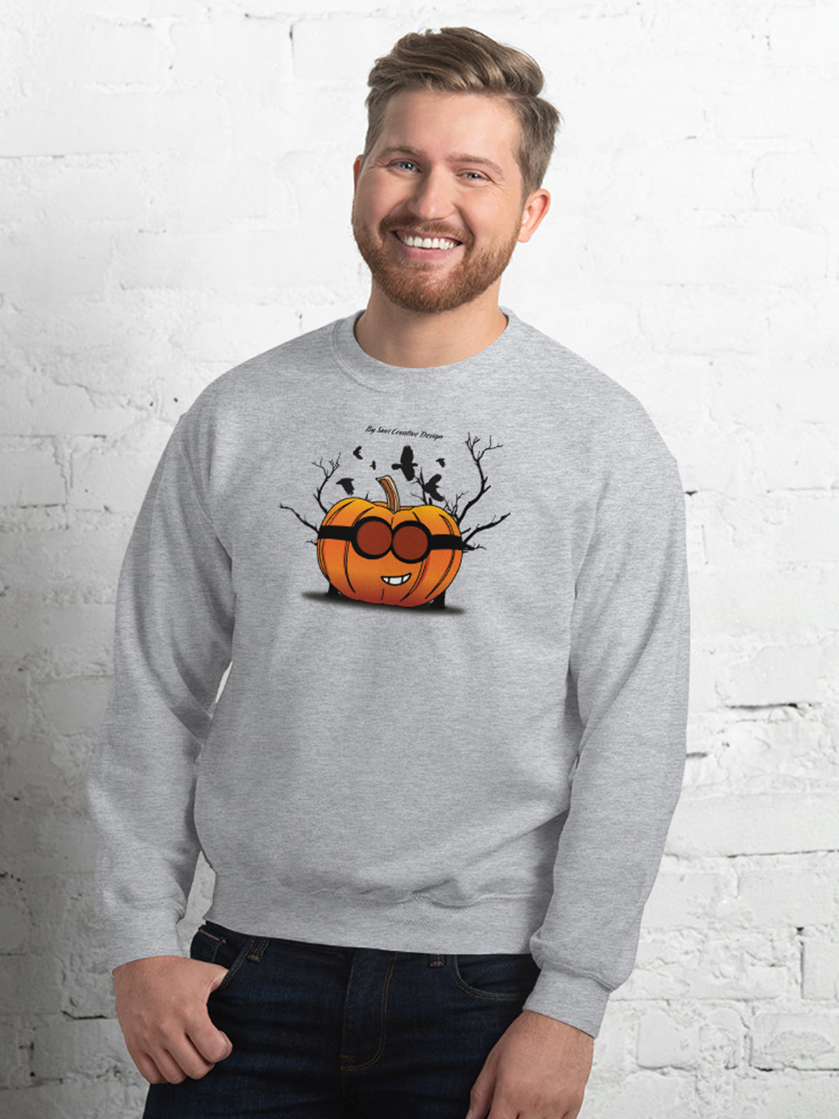 The Pumpkin Killer - Unisex Gray Crew Neck Sweatshirt